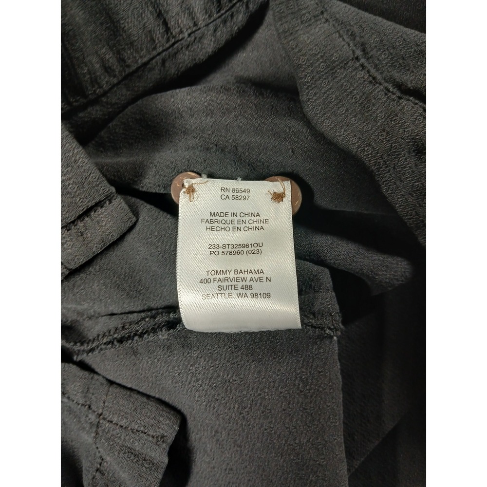 Tommy Bahama Mens XXXL Black 100% Silk Short Sleeve Camp Shirt - Picture 8 of 8